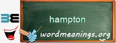 WordMeaning blackboard for hampton